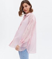 New Look Maternity Pink Gingham Oversized Shirt